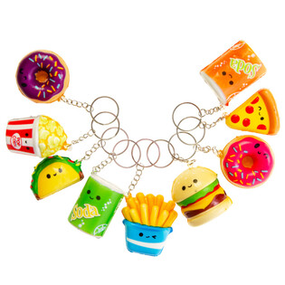 SQUISHY FASTFOOD SLEUTELHANGERS IN DISPLAY (24st.)
