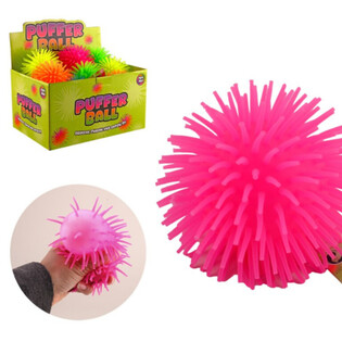 PUFFER BAL - 9CM - MIX KLEUREN - IN DISPLAY (24st.)