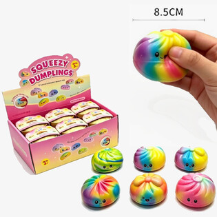 RAGE - Squishy RAIINBOW Bun Dumplings GROOT - ONE SET PU FOAM EDITION Afm. 8.5 x 8.5 x 4.8Cm (12st.)