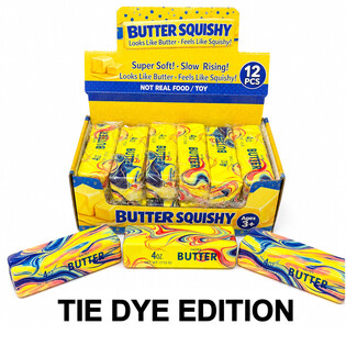 RAGE - SQUISHY BUTTER / BOTER - MODEL: TIE DYE - SLOW RISING - Afm. 13x4x4 Cm - IN DISPLAY (12st.)