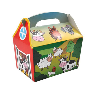 MENUBOX MODEL: BOERDERIJ DIEREN - Afm 18.5x12x19 CM - FOODBOX - KIDSBOX (24st.)