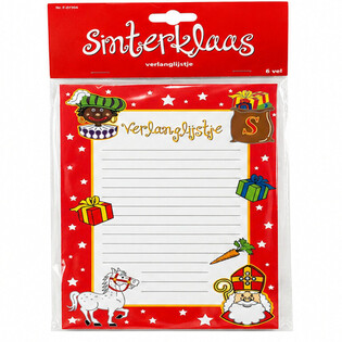 SINTERKLAAS VERLANGLIJSTJES - 6 VELLEN PER VERPAKKING (1st.)