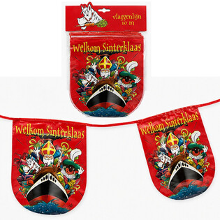 SINTERKLAAS - WELKOM SINTERKLAAS VLAGGENLIJN - LENGTE: 10 Meter (6st.)