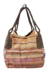 Art.nr: 97719B - B-FAIR TAS BROCADE GROOT BRUIN (1st)