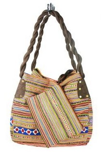 B-FAIR TAS BROCADE KLEIN BRUIN+BLAUW (1st)