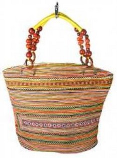 Art.nr: 97742 - B-FAIR TAS BEADS GEEL/BRUIN (1st)