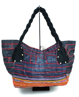 B-FAIR TAS BROCADE KLEIN ZWART/SPIJKERSTOF (1st)