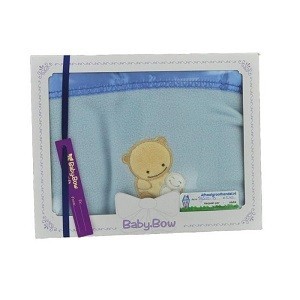 BABY BOW FLEECE DEKEN - BLAUW