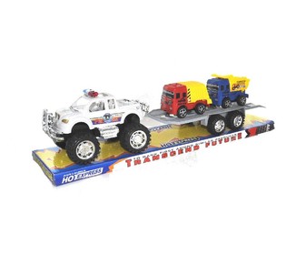 FRICTIE TRUCK MET AANHANGWAGEN OP BLISTER